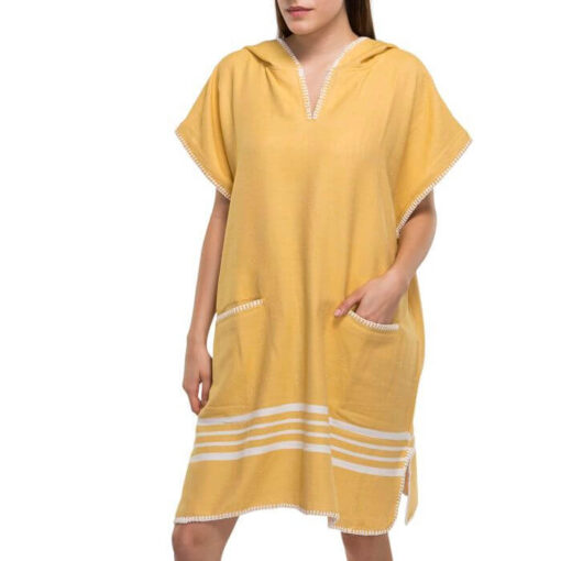 Turkish Beach Cover Up Poncho with Hood