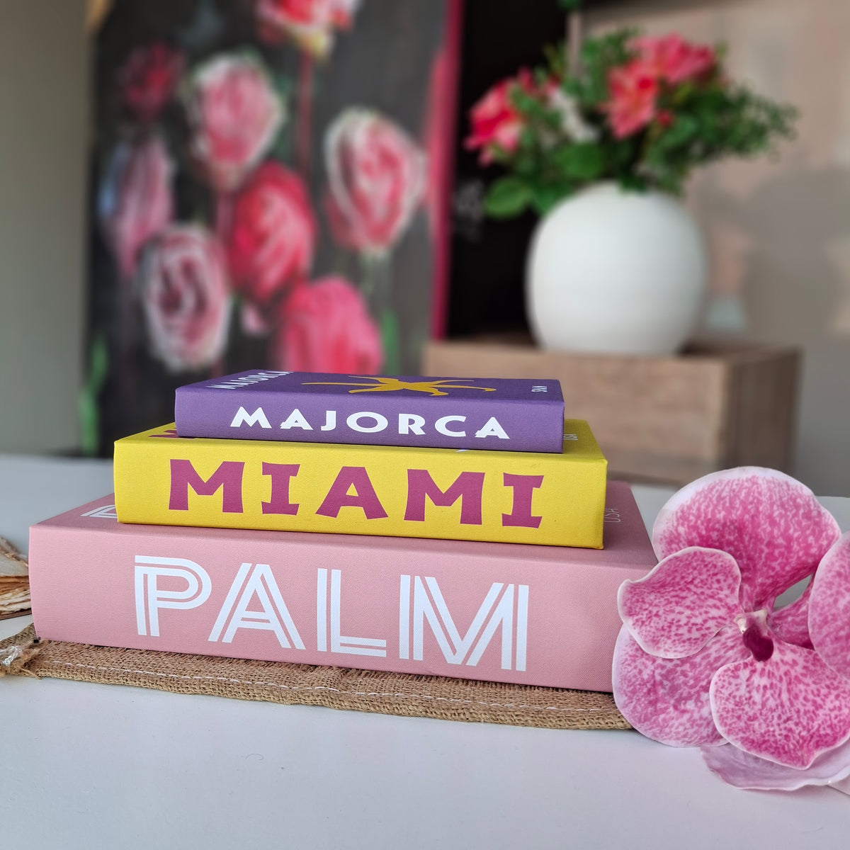 MDF & Canvas Book Storage Box - Set of 3