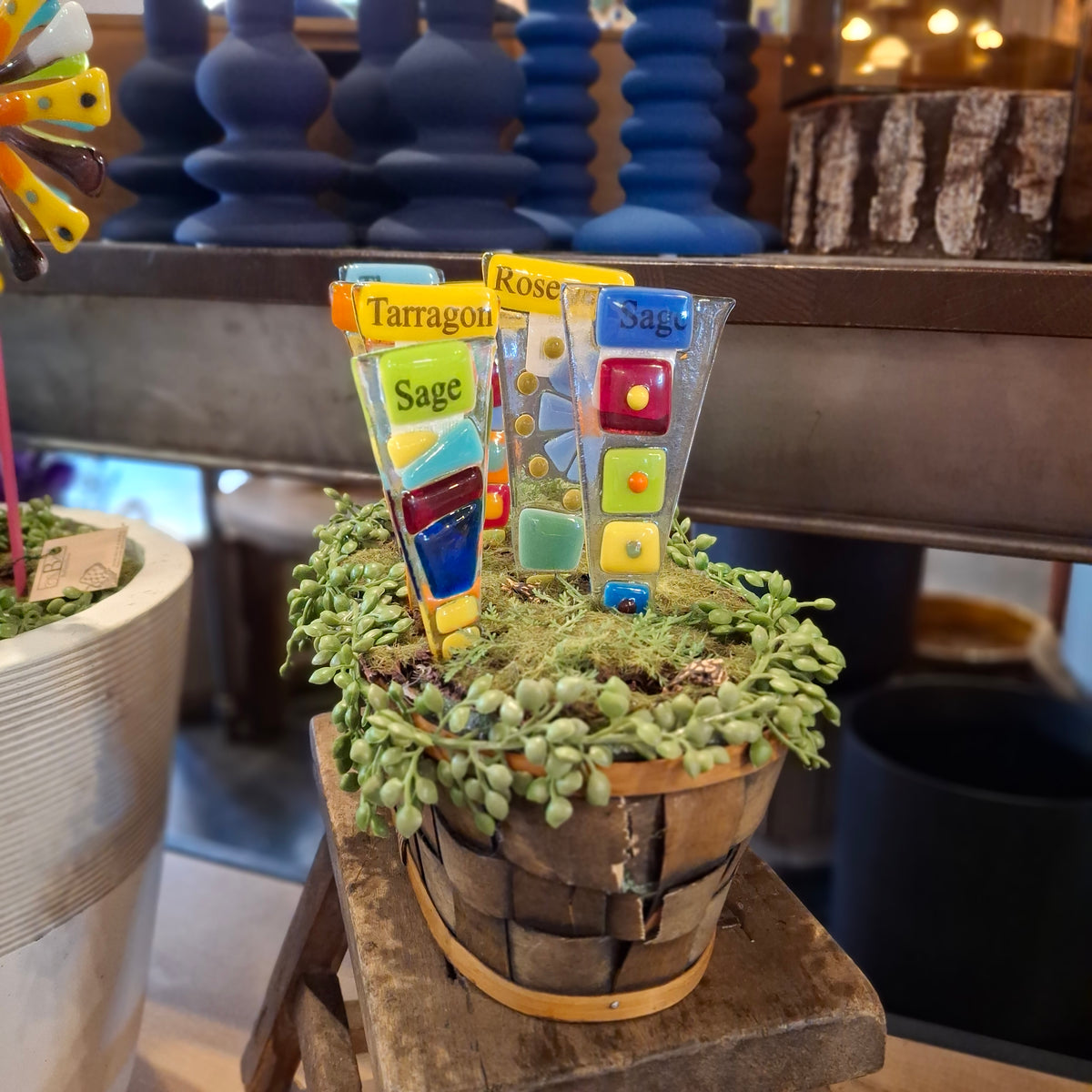 Assorted Glass Herb Markers