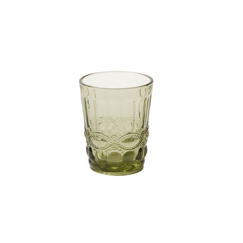 Vintage Inspired Momento Glass Drinkware - Green