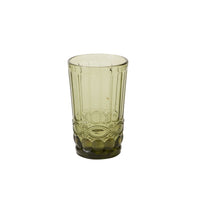 Vintage Inspired Momento Glass Drinkware - Green
