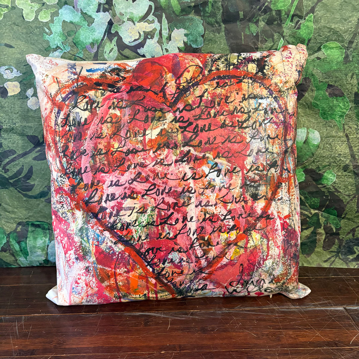 Graffitied Love Canvas Pillow - Style 3