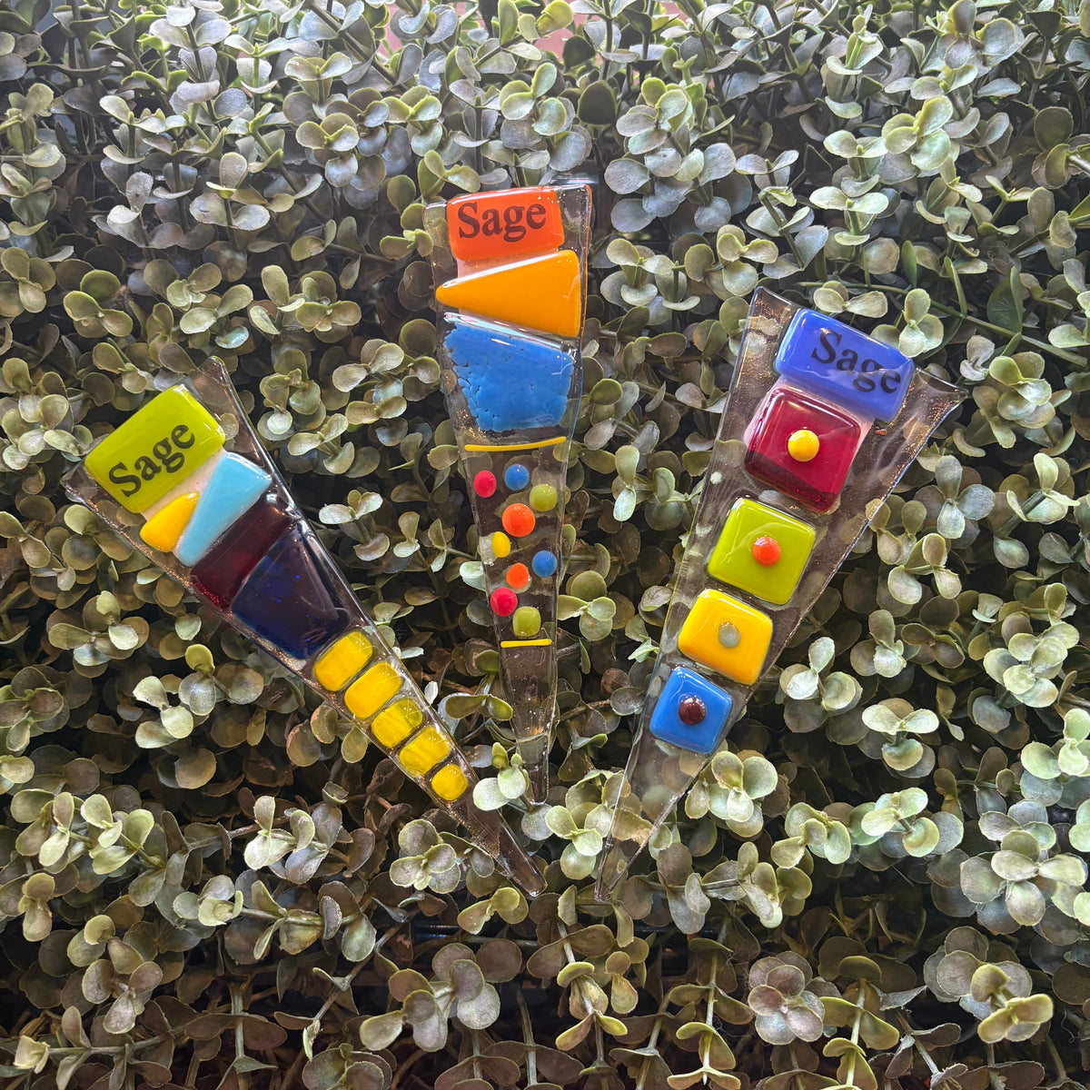 Assorted Glass Herb Markers