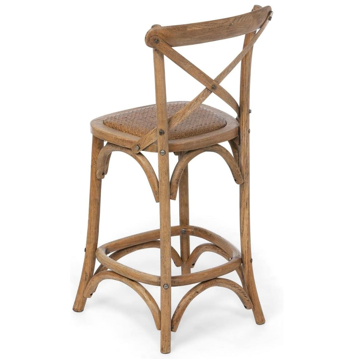Oak Stool with Cross Back