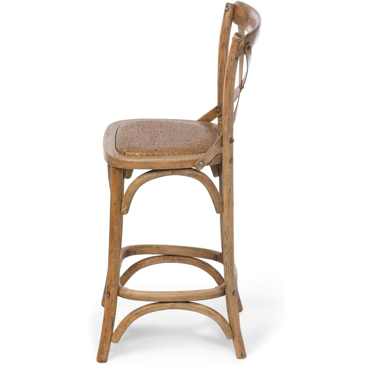 Oak Stool with Cross Back