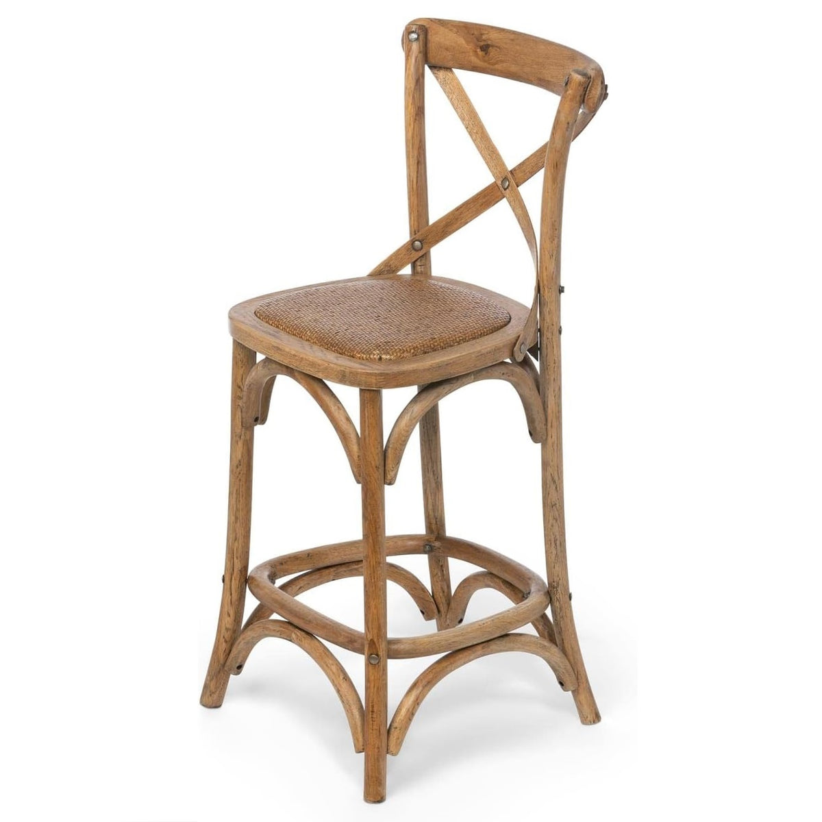 Oak Stool with Cross Back