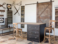 Oak Stool with Cross Back