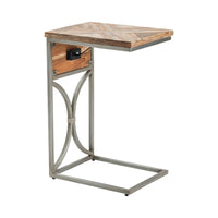 Crestview Collection Bengal Manor Natural USB Power C Side Table
