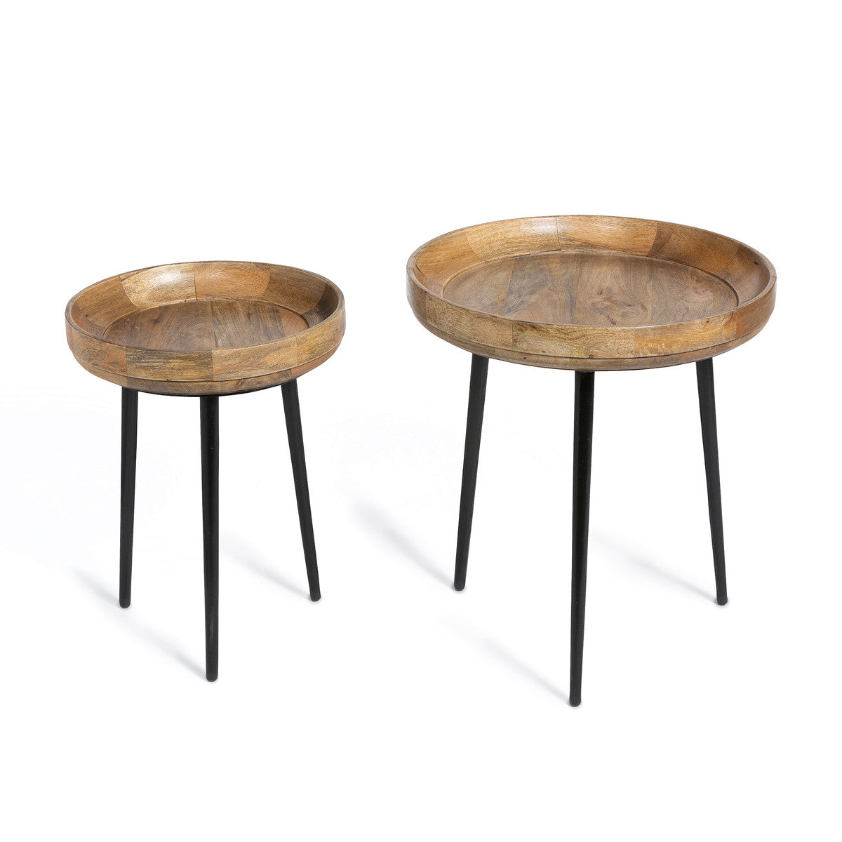 Mango Wood Occasional Tables with Iron Legs