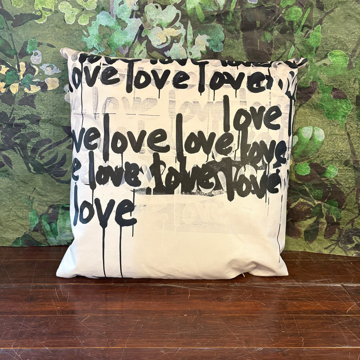 Graffitied Love Canvas Pillow - Style 2