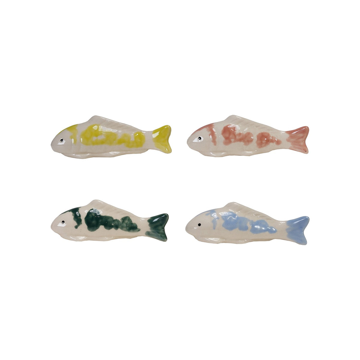 Hand Painted Stoneware Floating Fish