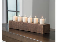 Natural Textured Wood Cassandra Candle Holder