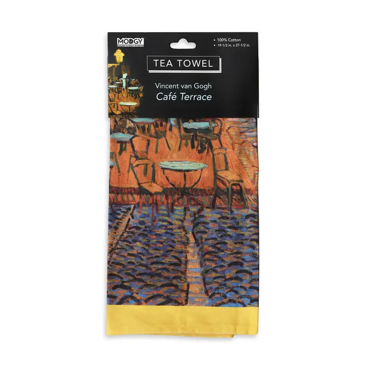 Modgy Cotton Tea Towel - Van Gogh Café Terrace At Night