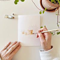 Paintable Watercolor Notecards - Potted Plants
