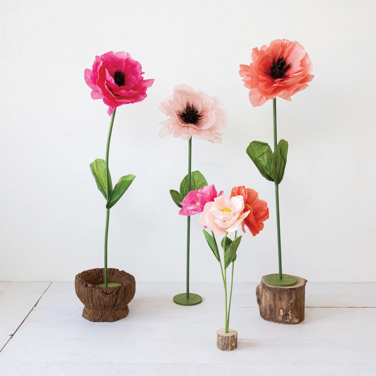 Paper Flower on Metal Stand - 53"