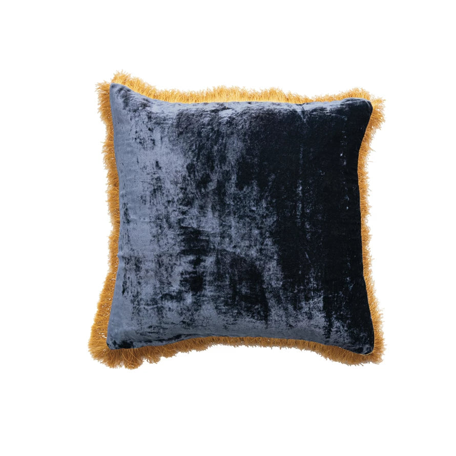 Navy fringe pillow hotsell