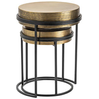 Hudson Textured Brass & Black Nesting Table (Set of 2)