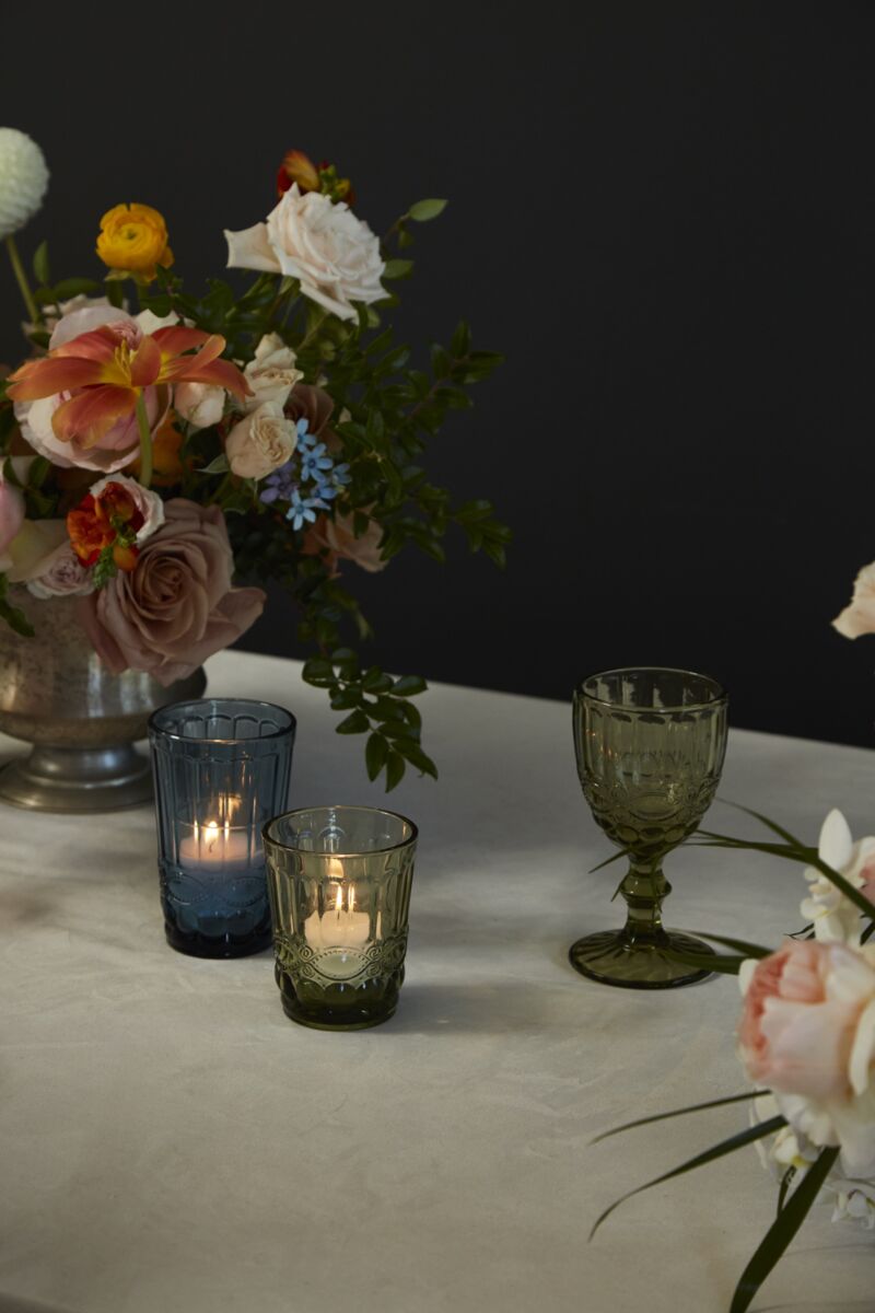 Vintage Inspired Momento Glass Drinkware - Green