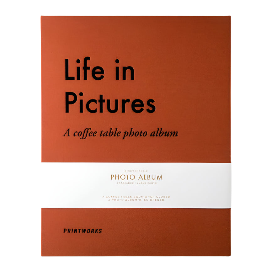 Printworks Orange Coffee Table Photo Album - Life in Pictures