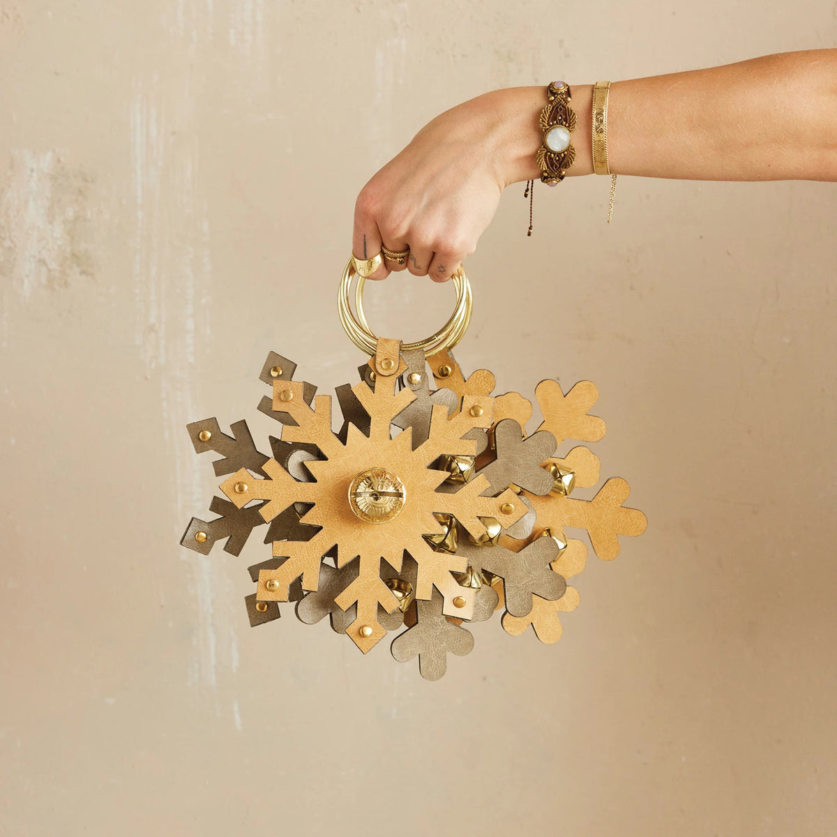 Leather Snowflake Door Hanger