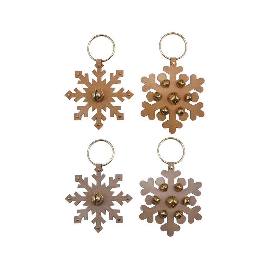 Leather Snowflake Door Hanger