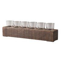 Natural Textured Wood Cassandra Candle Holder