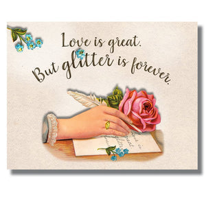Oso & Bean Greeting Card - "Glitter is Forever"