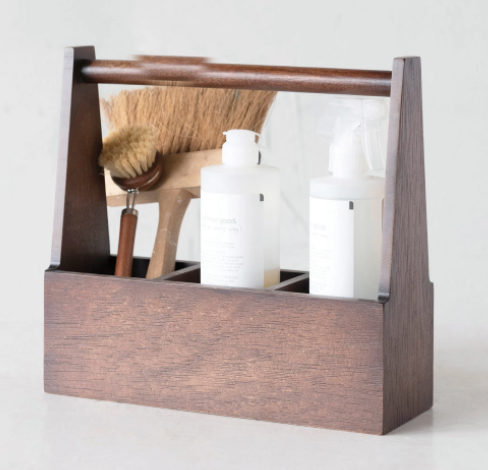 Wood Caddy with Three Sections