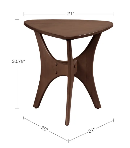 Triangular Wood Side Table