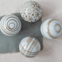 Hand-Painted Brown Stoneware Orb