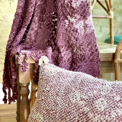 Patina Vie Handwoven Throw Blanket- Plum