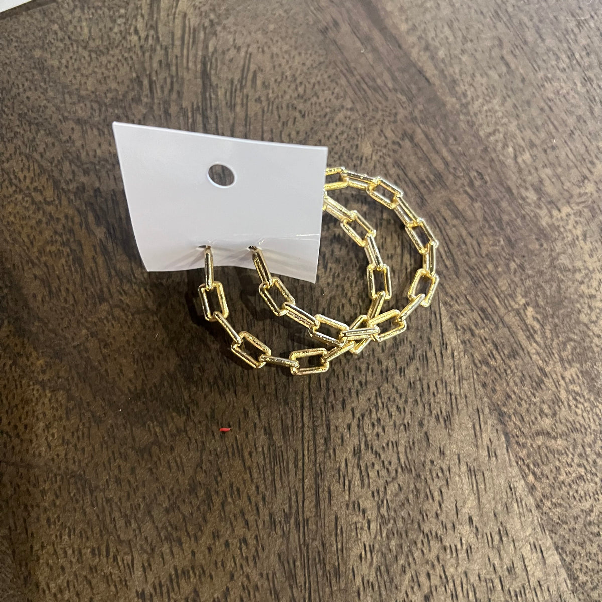 Go Home Gold Chain Hoop Earrings- 1.5"