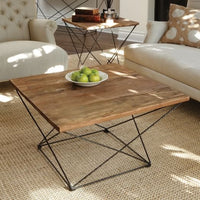 Reclaimed Pine Geometric Industrial Coffee Table