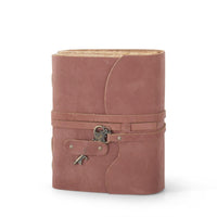 Large Hand-Crafted Leather Unlined Journal w/ Antique Key