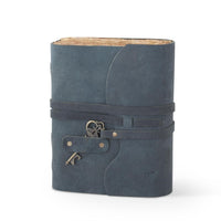 Large Hand-Crafted Leather Unlined Journal w/ Antique Key