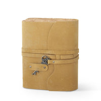 Large Hand-Crafted Leather Unlined Journal w/ Antique Key