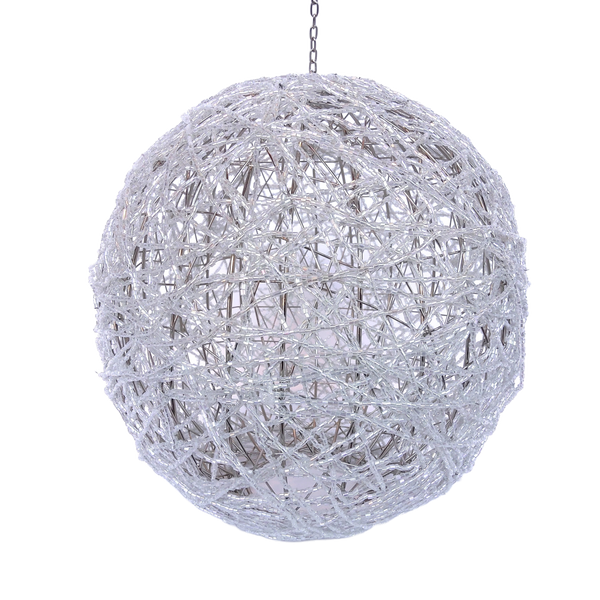 Open Weave Silver Glitter Ornament