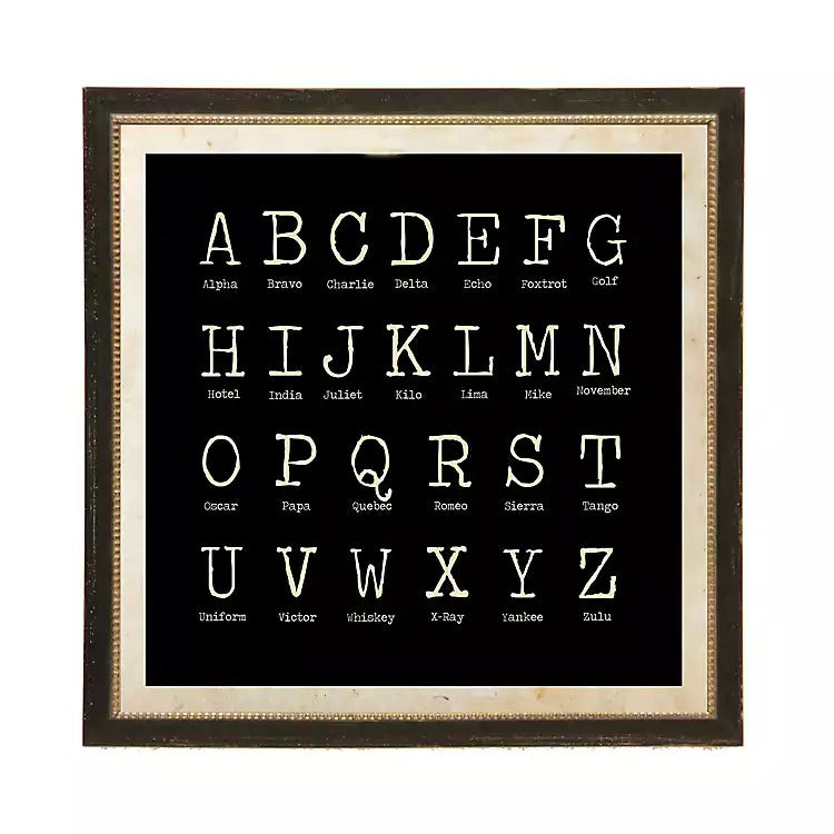 Alphabet Framed Wall Art Print