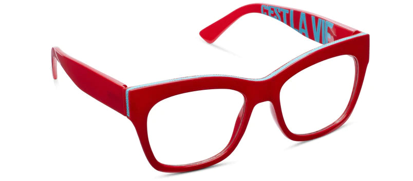 Peepers Reading Glasses- C'est La Vie- Red