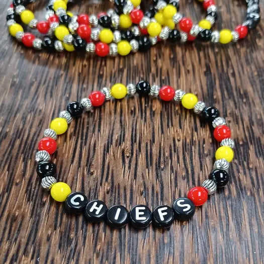 Kansas City Chiefs Beaded Bracelet