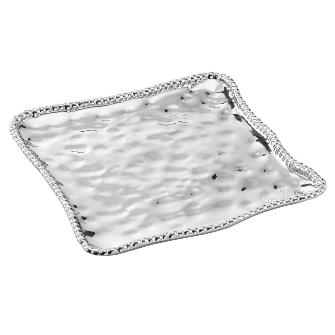 Pampa Bay Titanium-Plated Ceramic Small Square Plate - Chrome