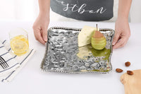 Pampa Bay Titanium-Plated Ceramic Small Square Plate - Chrome