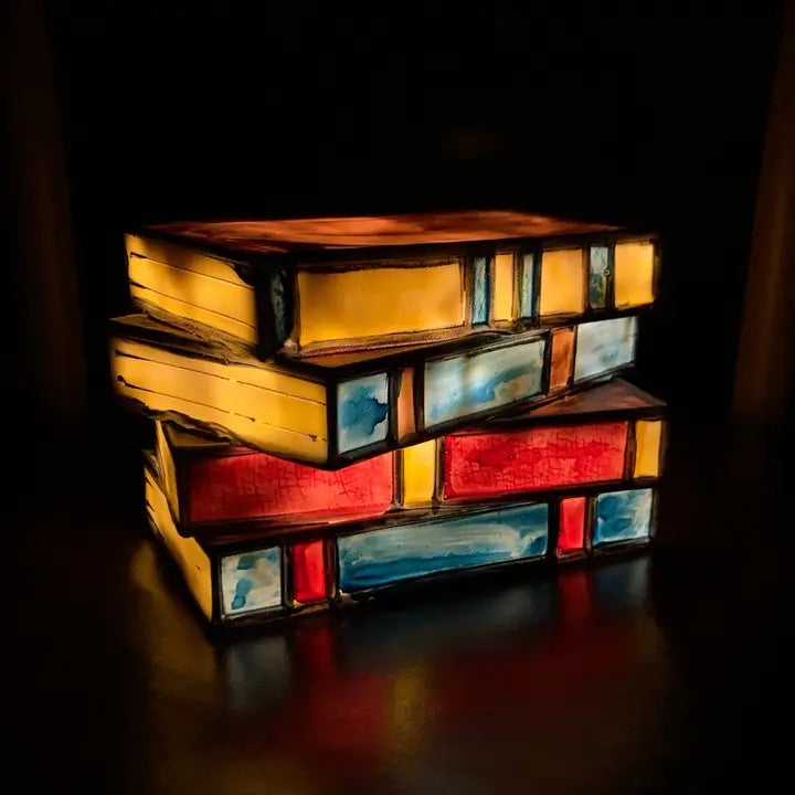 Stained Glass Book Stack Lamp – BHN