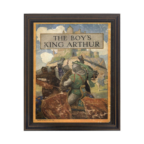 Framed Vintage "The Boy's King Arthur" Book Cover Wall Art