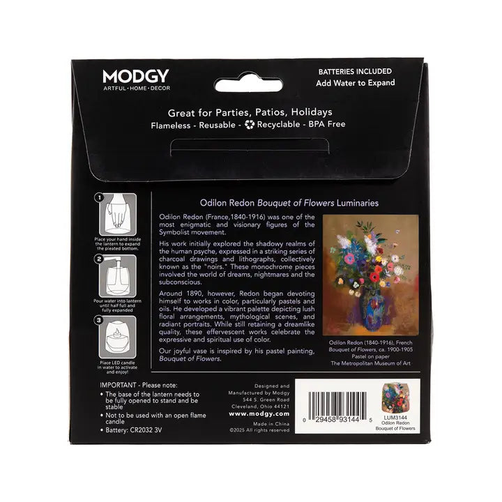 Odilon Redon Bouquet of Flowers Luminary - 4 Per Pack