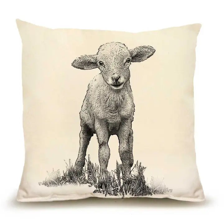 Eric & Christopher Baby Lamb Throw Pillow