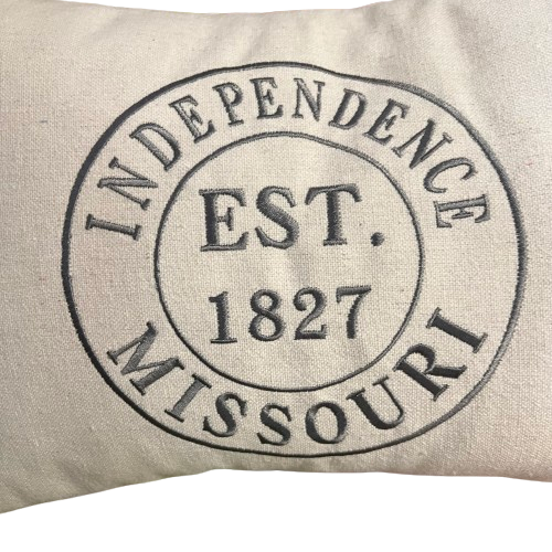 Cotton Embroidered Independence, Missouri Throw Pillow
