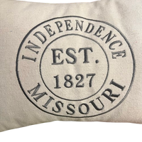 Cotton Embroidered Independence, Missouri Throw Pillow