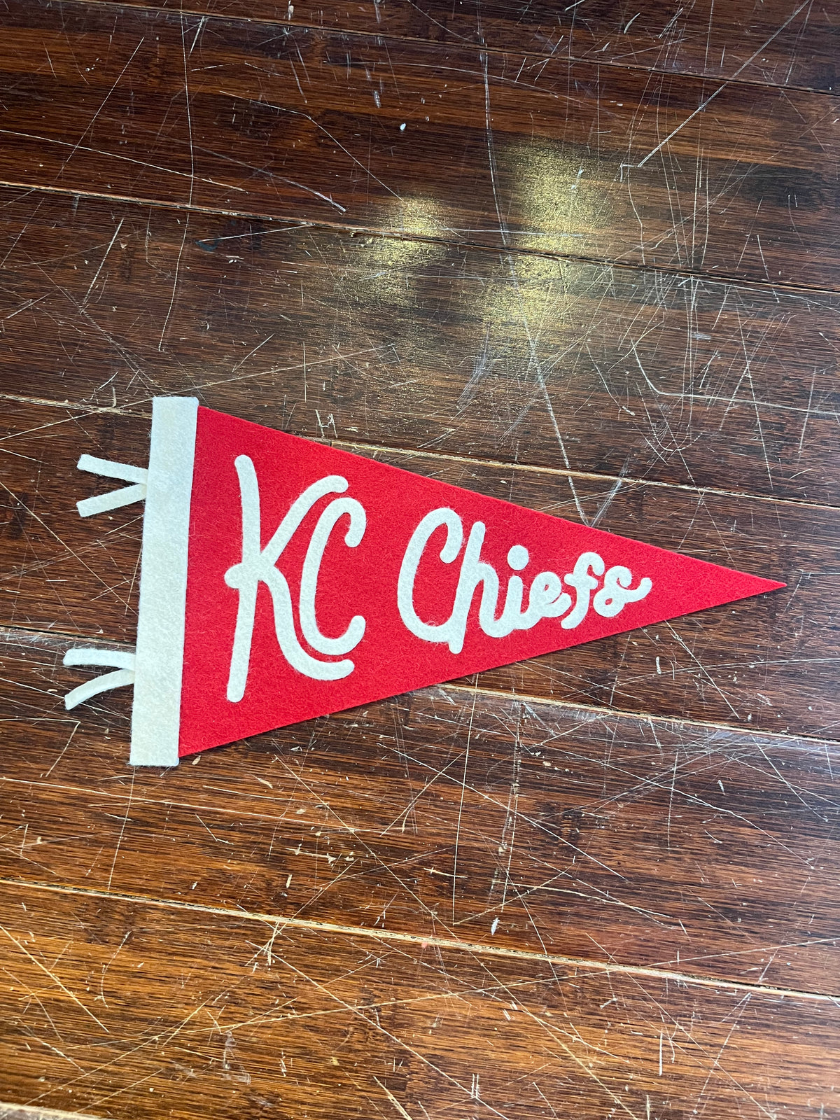 Handmade Wool KC Chiefs Pennant