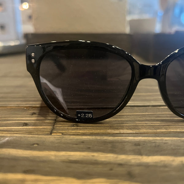 Peepers Reading Sunglasses- Black Napa Sun +2.25